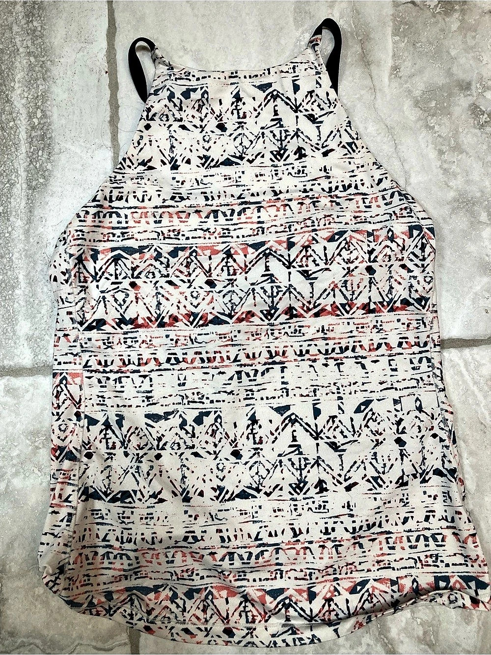 prAna Geometric One Piece in White & Blue XS Like New